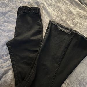 black high waist flare jeans